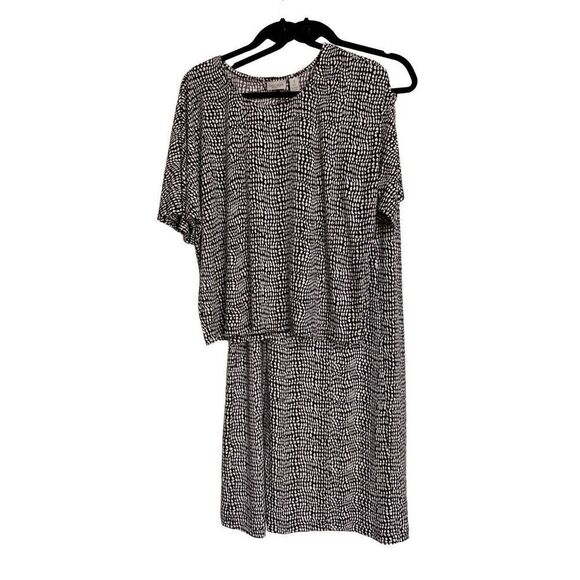 Easywear by Chicos Top Womens Size 1 Brown White Wavy Mazy Ballina Pullover NWT - Picture 9 of 9